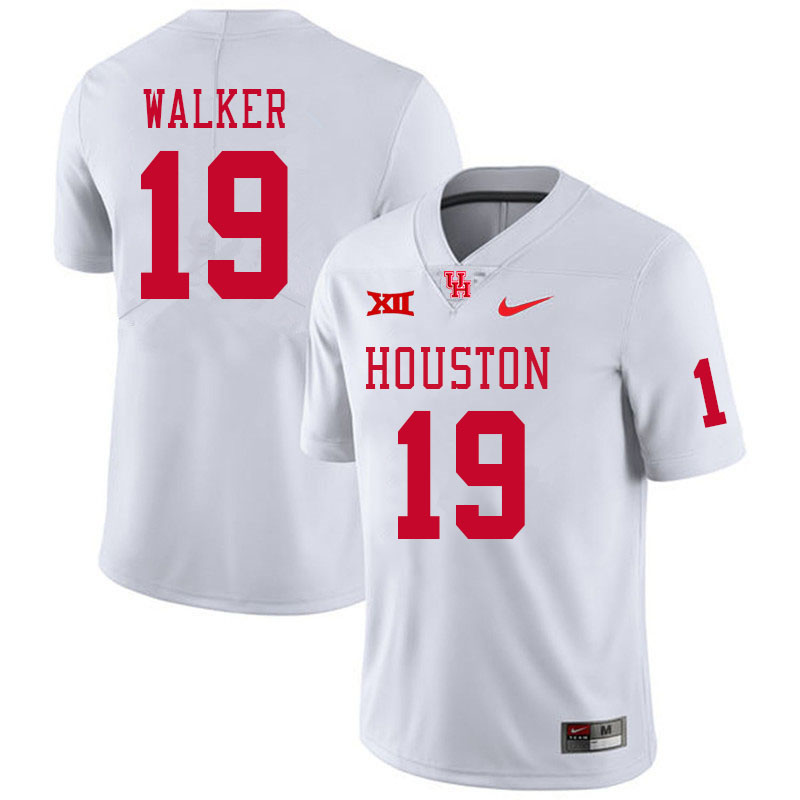 Men #19 Kelan Walker Houston Cougars College Football Jerseys Stitched Sale-White - Click Image to Close